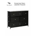 Комод Leset Линкс широкий 8 ящиков (МДФ), Каркас Черный, ящики Черные