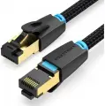 Патч-корд Vention прямой SFTP cat.8 RJ45 - 2м. Черный Тканевая оплетка