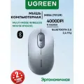 Беспроводная компьютерная мышь UGREEN M556 (75129) Multi-mode USB 2.4GHz, Bluetooth, 4000DPI, бесшумные кнопки, 1xAA.