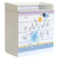 Комод детский с пеленальным столиком Фея 1580 Слоник на шаре 1288.9.1 белый