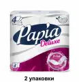 Papia Туалетная бумага Deluxe, 4 слоя, 4 рулона, 2 уп