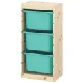 Стеллаж Труфаст вертикальный с контейнерами, бирюзовый