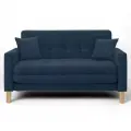 Диван-кровать Остин-макси, прямой, 140х80х81 , спальное 120*194, велюр синий, Велутто 26