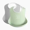 Нагрудник BabyBjorn Baby Bib, 2 шт, серый/пудрово-зеленый, водонепроницаемый