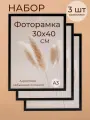 Набор для фото и вышивки на стену Фоторамка Мастер Рио 30х40, 3 шт, черный