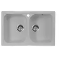 Кухонная мойка AquaGranitEx серая M-15 две чаши/310