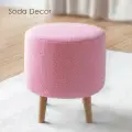 Пуфик для прихожей, букле, банкетка в спальню розовый