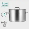Кастрюля из нержавеющей стали Hanna Knovell с крышкой, 15 л, d=30 см, h=20 см, толщина стенки 0,8 мм