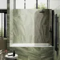 Шторка на ванну Maybah Glass MGV-622-6 800x1400 поворотная на монопетле Черный стекло бронзовое