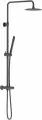 Душевая стойка Damixa Scandinavian Pure 936800300 с тропическим душем, со смесителем, черный, латунная, без излива, с лейкой матовая