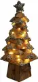 Светодиодная фигура Ёлочка на подставке, настольный светильник из дерева 33х17х17 см, 50 LED, батарейки AAx2 (не в комплекте), свечение теплое белое