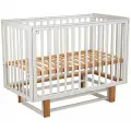 Кроватка Polini Kids Simple 341, с маятником, бук, белая
