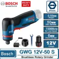 Шлифовальная машина Bosch GWG 12 В-50S, электрическая бесщеточная полировальная машина с прямым углом, литиевый аккумулятор 2,0 Ач, GWG12V-50S -2.0ah