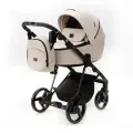 Коляска Adamex Blanc Lux, 2 в 1, люлька+прогулочный блок, гелевые колеса