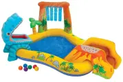 57444 Игровой центр 249х191х109см Динозавр с разбрызгивателем, гор. и игруш, 310л, до 81кг, от 2 лет