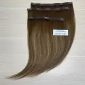 PREMIUM Натуральные волосы для наращивания на заколках 40см 60г - коричневые #4/24/4