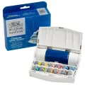 Набор акварель Winsor&Newton Cotman Field Plus 12 мал. кюв. + аксессуары (кисть, фляжка), пласт. коробка.
