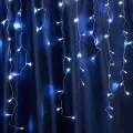 Светодиодная гирлянда Feron CL22 бахрома 4,5м*0,8м + 3м 230V 5000К , c питанием от сети, эффектом стробов, прозрачный шнур