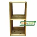 Стеллаж Куб 2 из массива сосны без покраски, 45х40х88 см, Profi&Hobby