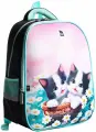 Школьный каркасный рюкзак для девочки 1 сентября: Милые котята с эргономичной спинкой, ранец с двумя отделениями и светоотражающим элементом, детская сумка для школы, 39х30х14 см