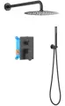 Душевая система Aquatek Оберон AQ1272MB черная нержавеющая сталь/латунь, встраиваемая