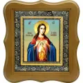 Помощница в родах. Икона Божьей Матери. (10 х 12 см / В фигурном киоте)