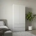 Шкаф для одежды STARK ШКЯ-2, шкаф распашной, Белый, 90 х 200,3 х 50 см (ШхВхГ)