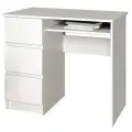 Стол письменный Мори МС-6 левый (МП/3) Белый матовый, ЛДСП, 3 ящика