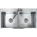 Мойка из нержавеющей стали MELANA MLN-RS8045H ProfLine, сатин, прямоугольная, врезная, две чаши 80х45 см
