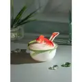 Икорница фарфоровая Lefard с крышкой и ложкой Золотая рыбка 10х10х9 см
