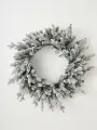 Венок новогодний искусственный BINOSHE Blanc 60см хвойный заснеженный