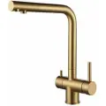 Смеситель для кухни Paulmark SKALEN брашированное золото, с подключением фильтра питьевой воды, Sk213020-BG