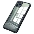 Противоударный усиленный ударопрочный чехол-бампер-пенал для iPhone 12 Pro Max прозрачный черный