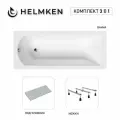 Акриловая ванна Helmken Vespera 160x70 комплект 3 в 1: ванна, тройные ножки, серый подголовник