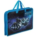 Папка на молнии с ручками юнландия А4, 1 отделение, пластик, ширина 40 мм, Space explorer