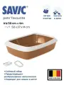 Туалет для кошек IRIZ (50x37x13см) с бортом белый/коричневый SAVIC