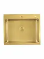 Мойка кухонная 60х50 из нержавеющей стали, рифленая, золотая с PVD покрытием Gerhans K36050GD