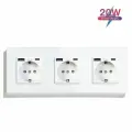 Розетка электрическая 3 поста с Usb/Type-C АC, быстрая зарядка 20W, цвет белый