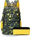 Рюкзак TORBER CLASS X, черно-желтый с орнаментом, полиэстер, 45 x 30 x 18 см + Пенал в подарок, T2743-YEL-P