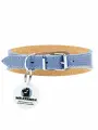 Ошейник-селедка для собак с QR-адресником, васильковый 29-35см