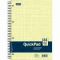 Бизнес-тетрадь А4 Attache QuickPad, 80 листов, клетка, на спирали, желтая, 15шт.