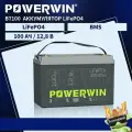 POWERWIN BT100 LiFePo4 Аккумулятор Встроенная BMS Автономная система солнечной энергии Автомобильная зарядка Инвертор для хранения энергии RV 12 В 100 Ач/1280 Втч