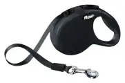Flexi New Classic XS 3м до 12кг поводок-рулетка ремень, чёрный
