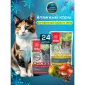 Корм влажный для кошек с курицей BLITZ паучи, набор 85г x 24шт