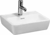 Раковина маленькая в туалет Laufen Pro 8.1195.1.000.104.1 46 мини, подвесная, прямоугольная, белая, фарфоровая, 45 см