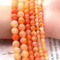 Агат африканский, бусины шарик 8 мм, около 45 шт, цвет: Оранжевый