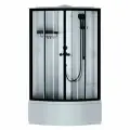 Душевая кабина AM.PM X-Joy 90х90 см, без гидромассажа, тропический душ, черная матовая