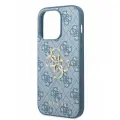 Guess для iPhone 14 Pro Max чехол PU 4G Big metal logo Hard Blue