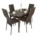 Обеденный комплект Авелла-Милан - стол 70х110 и 4 стула, цвет шоколад