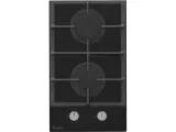 Газовая варочная панель газовая варочная панель , Hi-Tech, 30 см, 2 конфорки, газ-контроль, электроподжиг, цвет черный